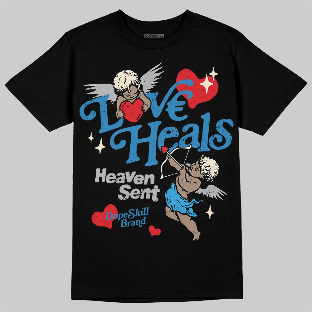 Jordan 3 Retro OG Rare Air DopeSkill T-Shirt New Love Heals Graphic Streetwear - Black