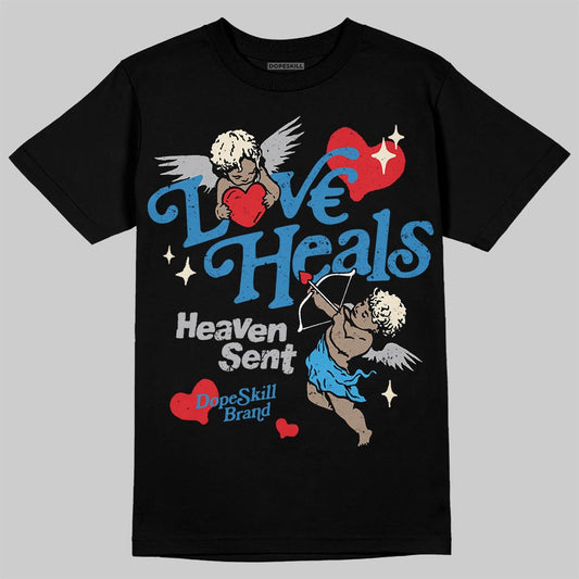 Jordan 3 Retro OG Rare Air DopeSkill T-Shirt New Love Heals Graphic Streetwear - Black