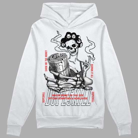 Jordan Spizike Low Bred DopeSkill Hoodie Sweatshirt Show Me The Money Graphic Streetwear - White 