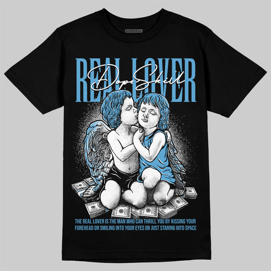 Jordan 14 Retro Black and University Blue DopeSkill T-Shirt Real Lover Graphic Streetwear - Black