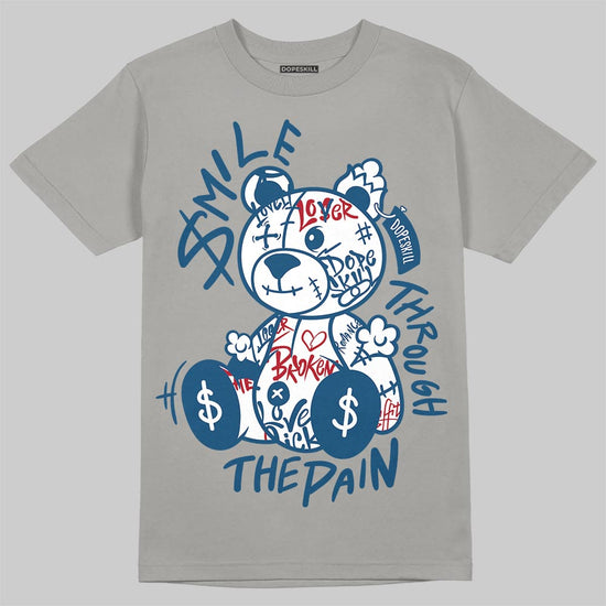 Jordan 12 Retro French Blue (2025) DopeSkill T-Shirt Smile Through The Pain Graphic Streetwear - Gravel
