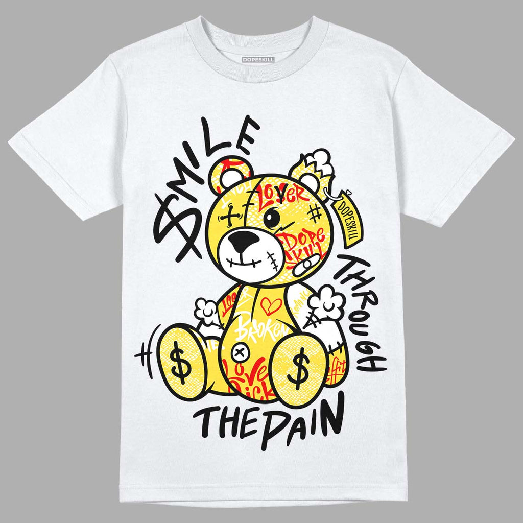 Jordan 11 Low 'Yellow Snakeskin DopeSkill T-Shirt Smile Through The Pain Graphic Streetwear  - White 