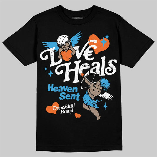 Jordan 1 High OG “UNC” Reimagined DopeSkill T-Shirt New Love Heals Graphic Streetwear - Black
