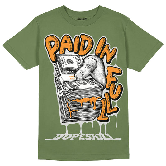 Jordan 5 "Olive" DopeSkill Olive T-shirt Paid In Full Graphic Streetwear