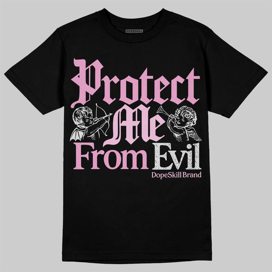 Jordan 4 WMNS “Orchid” DopeSkill T-Shirt Protect Me From Evil Graphic Streetwear - Black