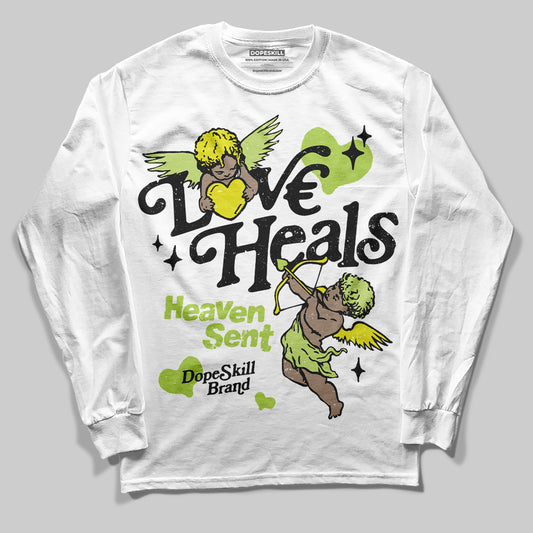 Jordan 13 Retro Bright Cactus DopeSkill Long Sleeve T-Shirt New Love Heals Graphic Streetwear - White