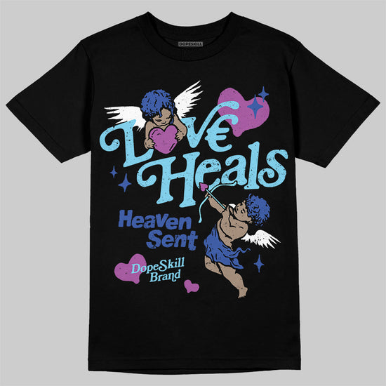 Dunk Low Argon DopeSkill T-Shirt New Love Heals Graphic Streetwear - Black