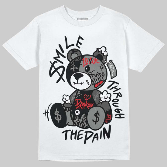 Jordan 10 Retro Shadow (2025) DopeSkill T-Shirt Smile Through The Pain Graphic Streetwear - White
