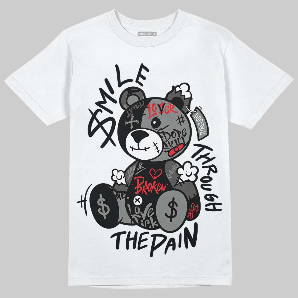 Jordan 10 Retro Shadow (2025) DopeSkill T-Shirt Smile Through The Pain Graphic Streetwear - White