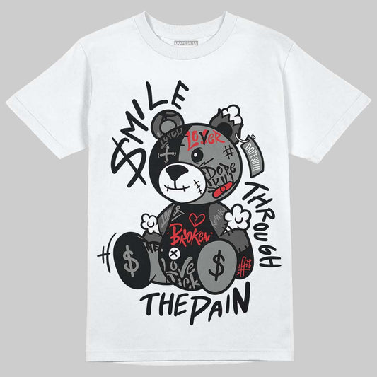 Jordan 10 Retro Shadow (2025) DopeSkill T-Shirt Smile Through The Pain Graphic Streetwear - White