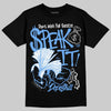 Jordan 5 Black University Blue DopeSkill T-Shirt Speak It Graphic Streetwear - Black