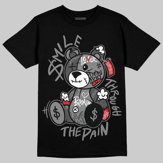 Jordan 10 Retro Shadow (2025) DopeSkill T-Shirt Smile Through The Pain Graphic Streetwear - Black