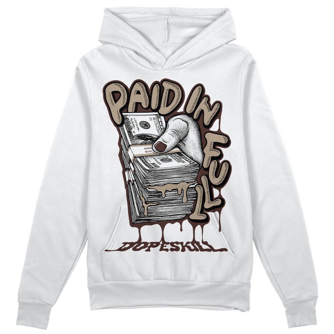 Jordan 1 High OG “Latte” DopeSkill Hoodie Sweatshirt Paid In Full Graphic Streetwear - White 