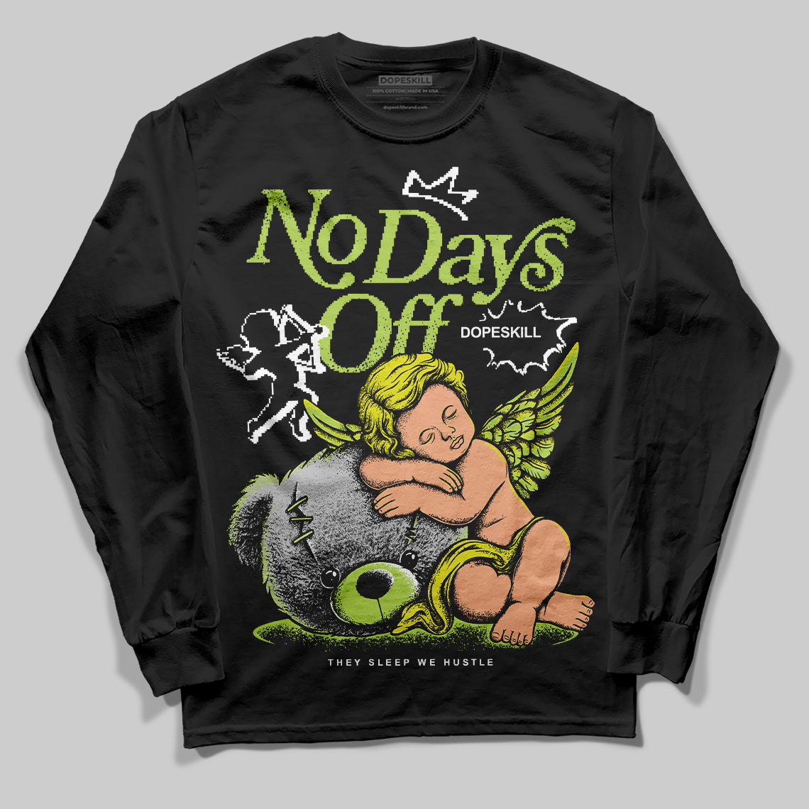 Jordan 13 Retro Bright Cactus DopeSkill Long Sleeve T-Shirt New No Days Off Graphic Streetwear - Black