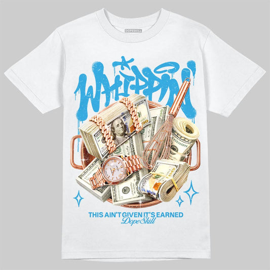 Jordan 4 Retro Military Blue DopeSkill T-Shirt Whippin Graphic Streetwear - White