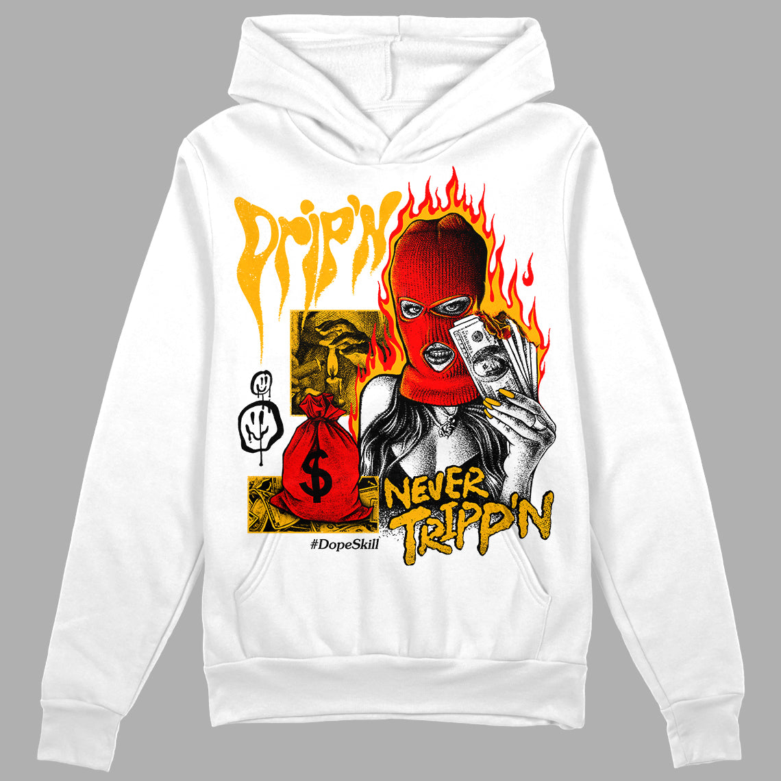 Dunk Low Championship Goldenrod (2021) DopeSkill Hoodie Sweatshirt Drip'n Never Tripp'n Graphic Streetwear - White