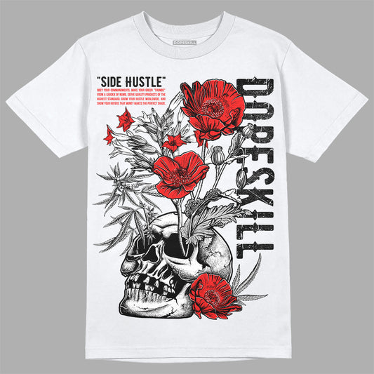 Jordan Spizike Low Bred DopeSkill T-Shirt Side Hustle Graphic Streetwear - White 