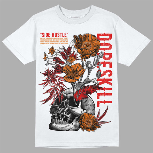 Jordan 3 Retro Fire Red DopeSkill T-Shirt Side Hustle Graphic Streetwear - White