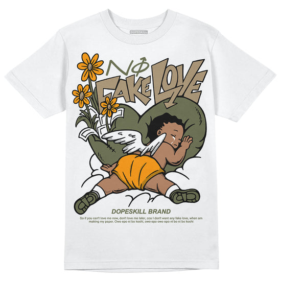 Air Max 90 Ballistic Neutral Olive DopeSkill T-Shirt No Fake Love Graphic Streetwear - White