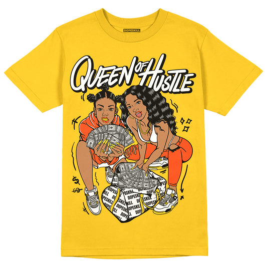 Jordan 4 Retro “Vivid Sulfur” DopeSkill Yellow T-shirt Queen Of Hustle Graphic Streetwear 