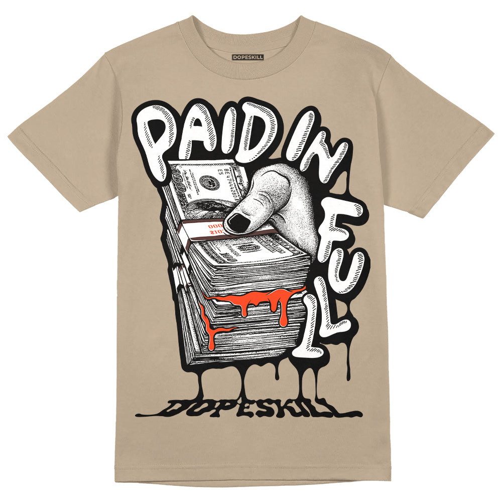 Jordan 1 High OG “Latte” DopeSkill Medium Brown T-shirt Paid In Full Graphic Streetwear
