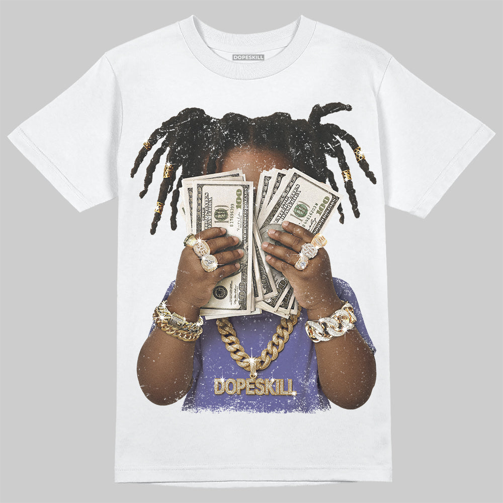Jordan 4 Retro Lakers DopeSkill T-Shirt Rich Youth Graphic Streetwear - White