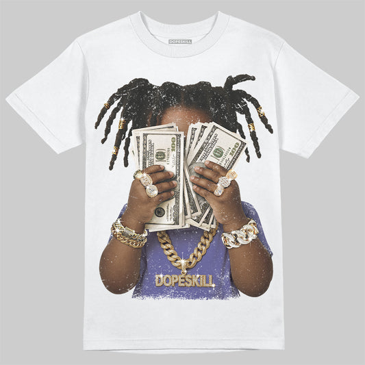 Jordan 4 Retro Lakers DopeSkill T-Shirt Rich Youth Graphic Streetwear - White