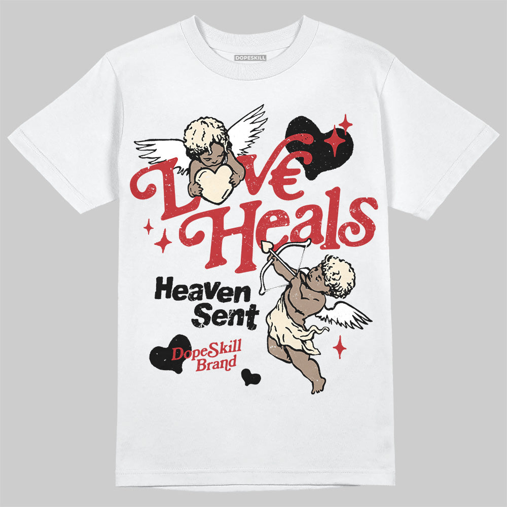 Jordan 1 Retro High OG Black Toe Reimagined DopeSkill T-Shirt New Love Heals Graphic Streetwear - White