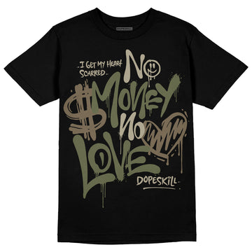 Air Max 90 Ballistic Neutral Olive DopeSkill T-Shirt No Money No Love Typo Graphic Streetwear - black