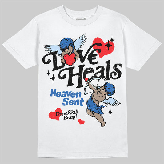 Jordan 11 Low “Space Jam” DopeSkill T-Shirt New Love Heals Graphic Streetwear - White