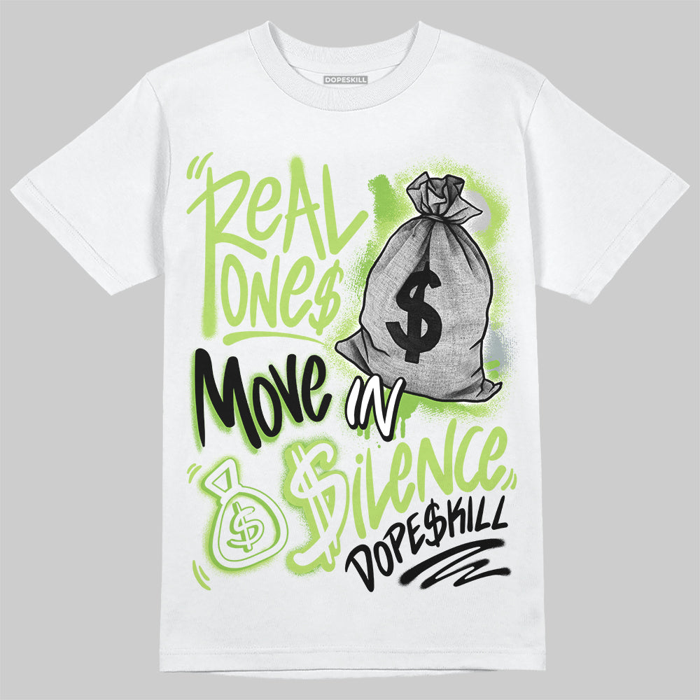 Air Max 95 Big Bubble Neon Yellow DopeSkill T-Shirt Real Ones Move In Silence Graphic Streetwear - White