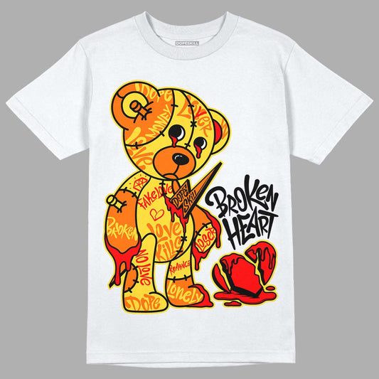 Jordan 4 Thunder DopeSkill T-Shirt Broken Heart Graphic Streetwear - White