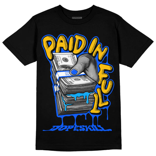 Royal Blue Sneakers DopeSkill T-Shirt Paid In Full Graphic Streetwear - Black