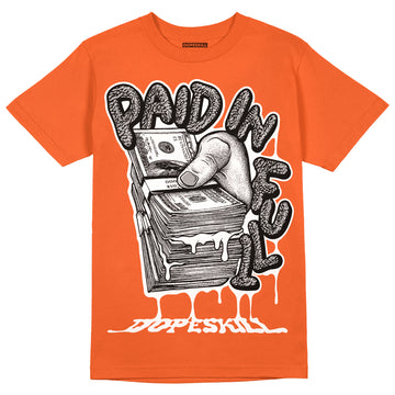 Jordan 3 Georgia Peach DopeSkill Orange T-shirt Paid In Full Graphic Streetwear