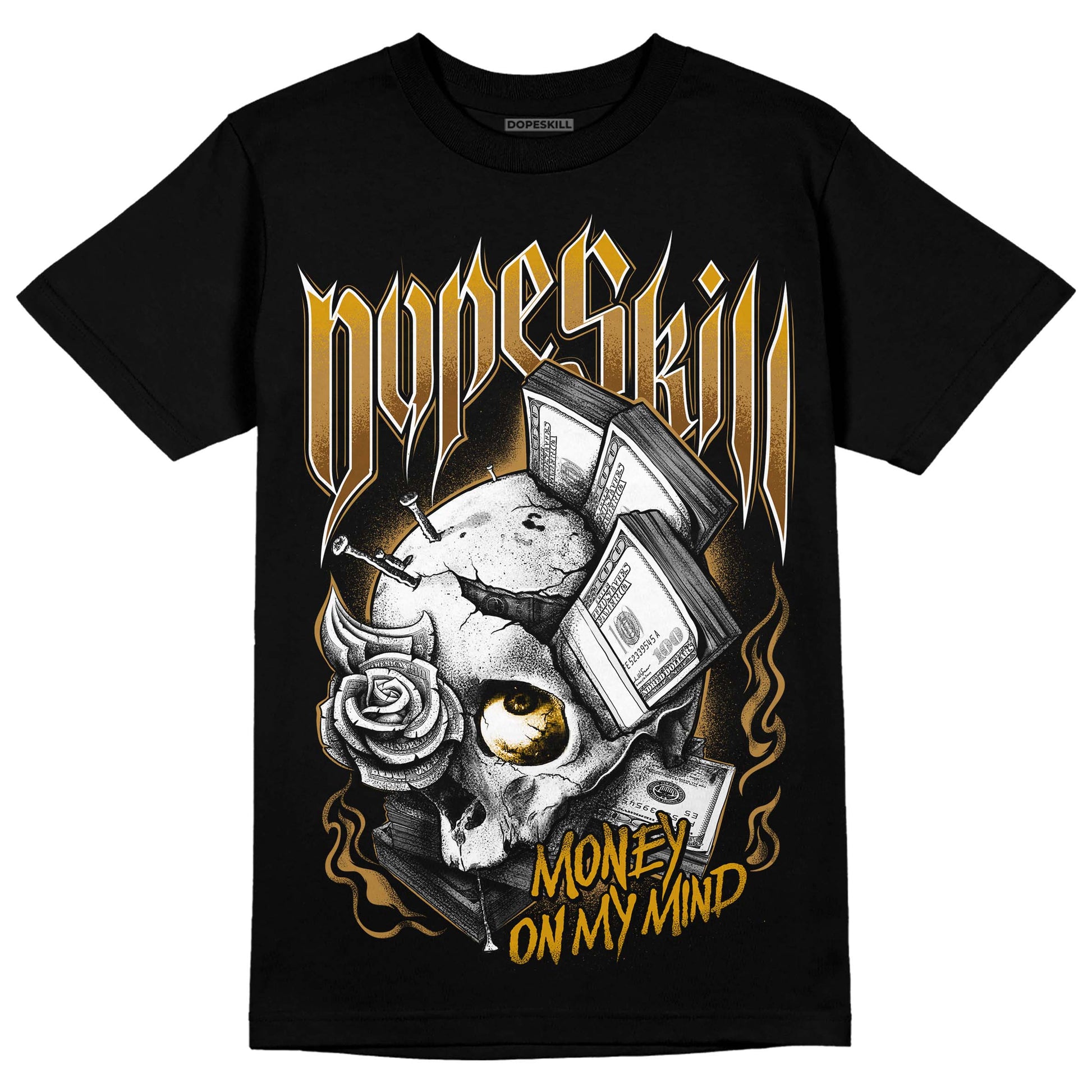 Jordan 13 Wheat 2023 DopeSkill T-Shirt Money On My Mind Graphic Streetwear - Black