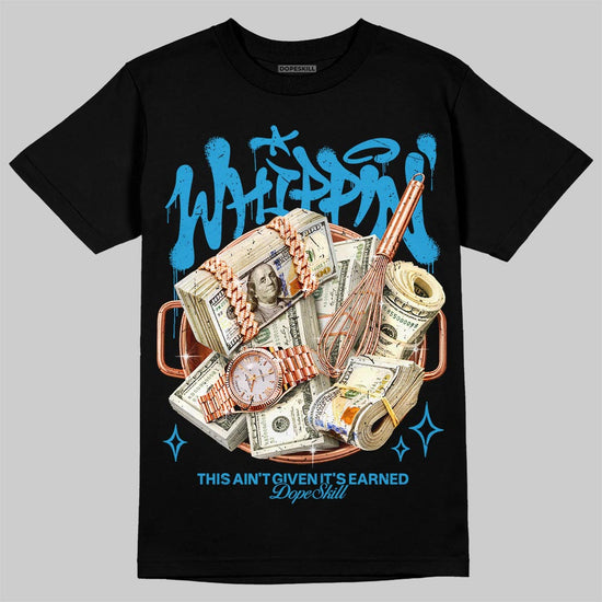 Jordan 4 Retro Military Blue DopeSkill T-Shirt Whippin Graphic Streetwear - Black