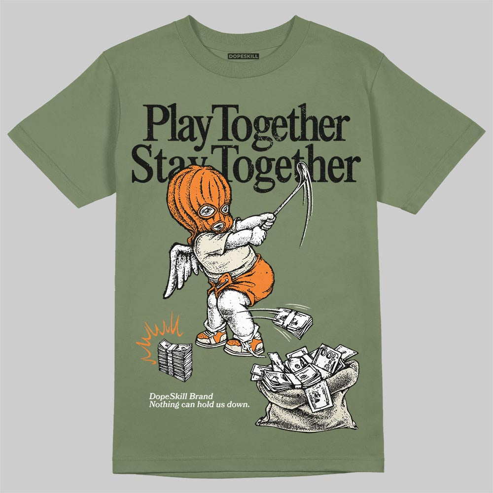 Jordan 4 Retro OG SP Undefeated (2025) DopeSkill T-Shirt Play together, Stay together Graphic Streetwear - Military Green
