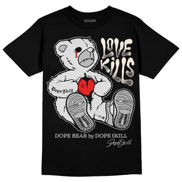 Dunk Low Cool Grey DopeSkill T-Shirt Love Kills Graphic Streetwear - Black