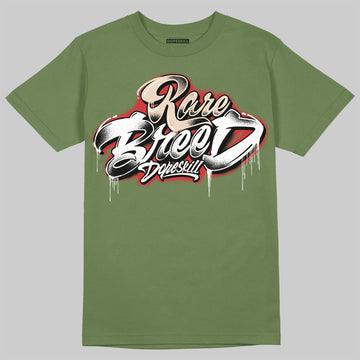 Travis Scott x Jordan 1 Medium Olive DopeSkill Olive T-shirt Rare Breed Type Graphic Streetwear