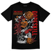 Jordan 3 Retro Fire Red DopeSkill T-Shirt Side Hustle Graphic Streetwear - Black