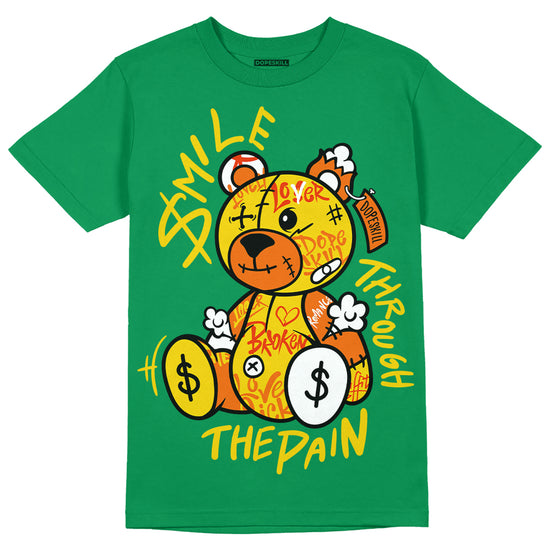 Green Sneakers DopeSkill Green T-shirt Smile Through The Pain Graphic Streetwear 