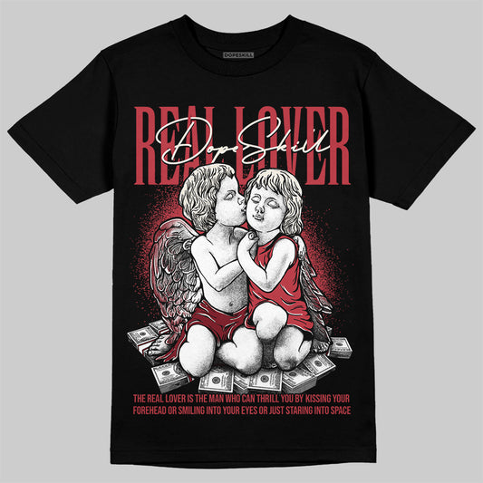 Jordan 4 “Sierra Red" DopeSkill T-Shirt Real Lover Graphic Streetwear - Black