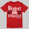 Jordan 5 Retro Fire Red Black Tongue (2025) DopeSkill T-Shirt Protect Me From Evil Graphic Streetwear - Red