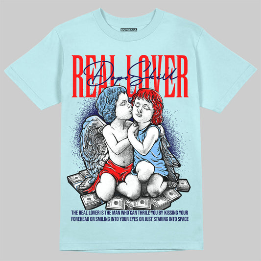 Dunk Low GS “Glacier Blue” DopeSkill Chambray T-shirt Real Lover Graphic Streetwear