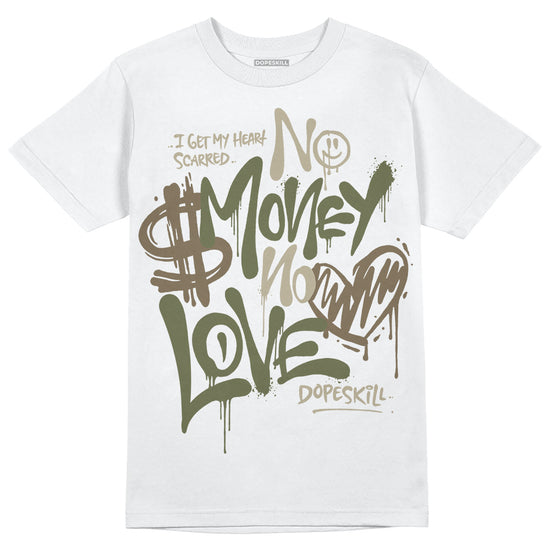 Air Max 90 Ballistic Neutral Olive DopeSkill T-Shirt No Money No Love Typo Graphic Streetwear - White 