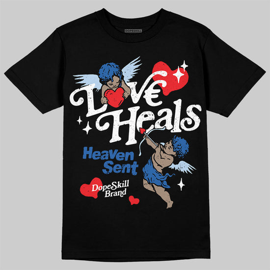 Jordan 11 Low “Space Jam” DopeSkill T-Shirt New Love Heals Graphic Streetwear - Black