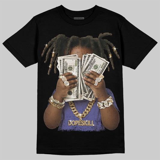 Jordan 4 Retro Lakers DopeSkill T-Shirt Rich Youth Graphic Streetwear - black