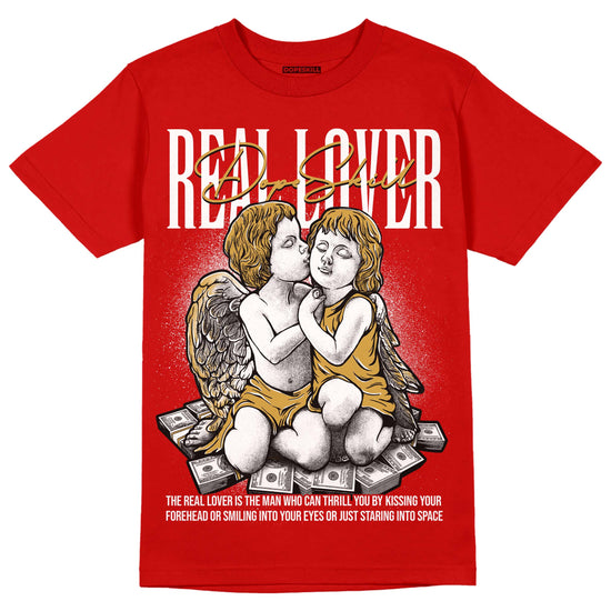 Red Sneakers DopeSkill Red T-shirt Real Lover Graphic Streetwear