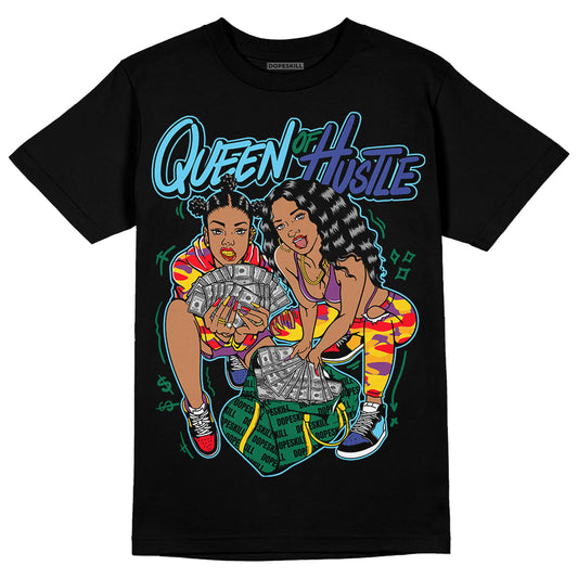 Jordan 1 Mid GS 'Six Championships' DopeSkill T-Shirt Queen Of Hustle Graphic Streetwear - Black