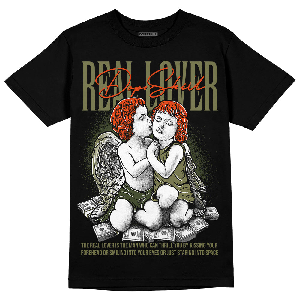 Olive Sneakers DopeSkill T-Shirt Real Lover Graphic Streetwear - Black